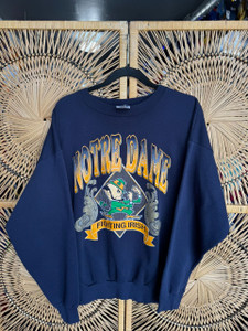 Vintage TNT University of Notre Dame Fightin' Irish Navy Blue Crewneck Sweatshirt Size 2XL XXL