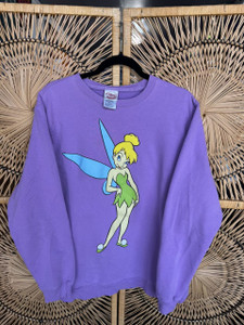 Disney Peter Pan Tinkerbell Purple Crewneck Sweatshirt Size XXL 2XL