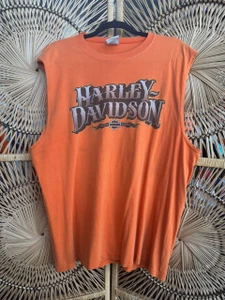 2011 Harley Davidson Peoria, Arizona Orange Muscle T-Shirt Size X-Large