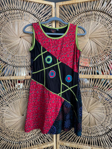 Lunieva Boho Geometric MultiPatterned Tunic Dress Women's Size Small