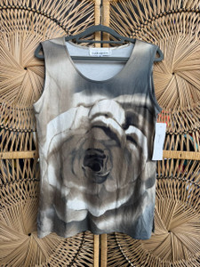 DS Caroline Rose Grey Beige Rose Tank Top T-Shirt Women's Size X-Small XS