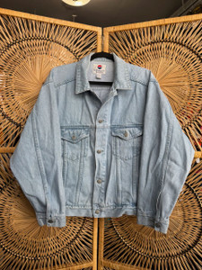 Vintage Pepsi Cola Light Wash Denim Jacket Size Large