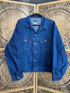 Vintage 80s 90s LEE Medium Wash Denim Button Jacket Size XL