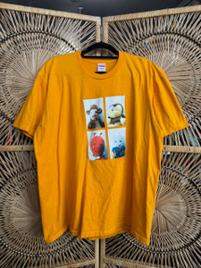 Vintage 90s Supreme X Mike Kelley Ahh...Youth! Yellow Graphic T-Shirt Size X-Large