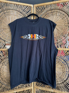 Vintage Y2K 2006 Harley Davidson Flames Phoenix, AZ Black Muscle Shirt Size 2XL XXL