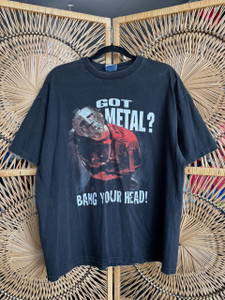 Vintage Y2K 2001 Quiet Riot "Got Metal? Bang Your Head!" Tour Promo Black T-Shirt Size Large