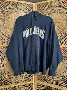 Y2K Ralph Lauren Polo Jeans Navy Blue Hooded Sweatshirt Size X-Large XL