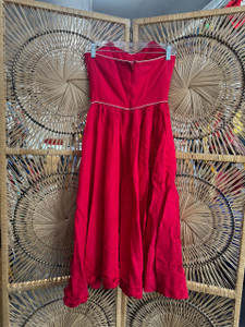 Vintage 80s Flirtations ILGWU Sweetheart Red Sleeveless Dress Size Small-Medium