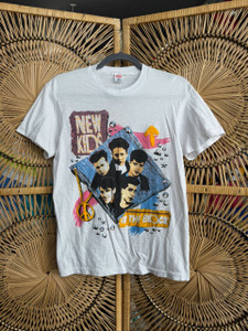 Vintage 80s 90s New Kids On The Block White T-Shirt Size Small