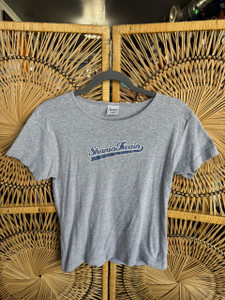 Vintage Y2K Gaziani Shania Twain Grey Baby Tee Women's Size Large
