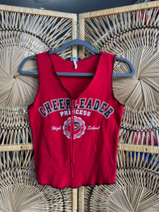 Vintage Y2K Cheerleader Princess Red Tank Top Women's Size Medium