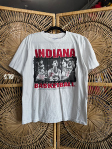 Vintage 90s 1994  Indiana University IU Hoosiers Basketball White T-Shirt Size Large