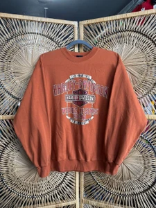 2011 Harley Davidson HD Tallassee, TN Burnt Orange Crewneck Sweatshirt Size Medium
