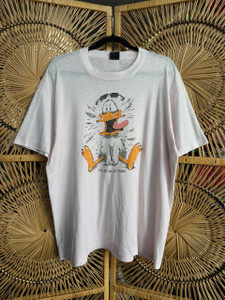 Vintage 90s Screen Stars "I've Got An Attitude" Angry Duck Light Pink T-Shirt Size X-Large