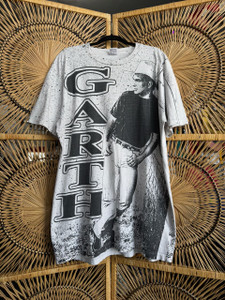 Vintage 90s Y2K Garth Brooks  AOP Black & White T-Shirt Size OSFA