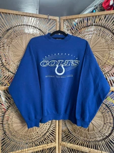 Vintage 90s Logo Athletic Indianapolis Colts NFL Football Blue Crewneck Sweatshirt Size X-Large XL
