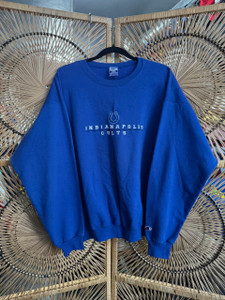 Vintage 90s Champion NFL Indianapolis Colts Embroidered Blue Crewneck Sweatshirt Size Large L