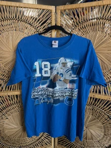 Y2K NFL Indianapolis Colts Peyton Manning #18 Blue T-shirt Size Large
