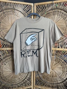 Vintage 90s 1997 R.E.M. Tan T-Shirt Size Medium