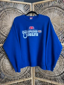 Vintage Y2K 2006 NFL AFC Indianapolis Colts Blue Crewneck Sweatshirt Size Large L