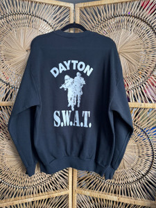 Vintage City Of Dayton Police S.W.A.T. Ohio Black Crewneck Sweatshirt Size X-Large XL