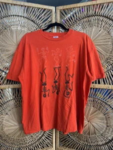 Vintage 90s Delta Dancing Skeletons Orange Halloween Shirt Size X-Large XL