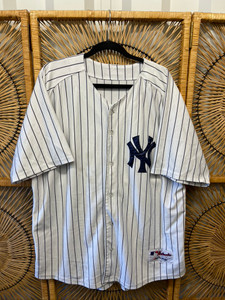 Majestic 2009 Inaugural Season NY Yankees #5 MLB Pinstripe Baseball Jersey Size 56 Majestic 2009 Inaugural Season NY Yankees #5 MLB Pinstripe Baseball Jersey Size 56