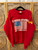 Vintage 1991 United States of America US Flag Red Crewneck Sweatshirt Size XL