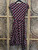 Y2K Mod Red Black Geometric Multicolor Midi Wrap Dress Women's Size Medium