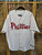 Vintage 80s 90s Majestic MLB Philadelphia Phillies Red & White Pinstripe Jersey Size XL