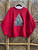 Vintage 90s Decorated Candlelit Christmas Tree Red Double Crewneck Sweatshirt Size XL