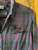 Y2K HD Harley Davidson Flock Design Blue Red Plaid Flannel Button Up Women's Large