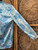 Deadstock Vintage 70s 80s Sears Light Blue Floral Blouse Women's Size 10