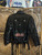 Vintage 80s 90s Femme Harley Black Leather Fringe Cropped Motorcycle Jacket Women's Size 40