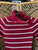 Y2K Tommy Hilfiger Ribbed Knit Turtle Neck Sweater Red Striped Women's Size Small