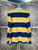 Y2K Polo Ralph Lauren RL Yellow & Navy Blue Striped Long sleeve Rugby Polo Shirt Size Medium