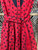 Vintage 50s Tem Tex Western Red Belted Long Sleeve Dress Size 11/12