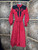 Vintage 50s Tem Tex Western Red Belted Long Sleeve Dress Size 11/12