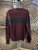 Y2K Yves Saint Laurent Maroon & Grey Knit Crewneck Sweater Size Medium