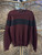 Y2K Yves Saint Laurent Maroon & Grey Knit Crewneck Sweater Size Medium