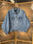Vintage Eddie Bauer Light Wash Blue Denim Button Jacket Size Medium