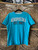 Y2K Aeropostale Est. 1987 Aqua Blue T-Shirt Stitched Letter T-Shirt Size Large