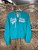 Y2K Aeropostale New York Aqua Teal Full Zip Hoodie Sweatshirt Women's Size Medium