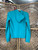 Y2K Aeropostale New York Aqua Teal Full Zip Hoodie Sweatshirt Women's Size Medium