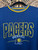 Vtg 90s Y2K Logo 7 NBA Indiana Pacers Navy Blue Varsity Trim Crewneck Sweatshirt Size Large