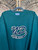 Vintage ND Notre Dame Embroidered Green & Navy Blue Crewneck Sweatshirt Size Medium