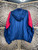 Vtg 80s 90s Nike Grey Tag Red Blue Full Zip Hooded Windbreaker Size Large