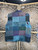 Vtg Y2K Blue/Green Multicolored Patchwork Hippie Vest Size Small-Medium