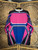 O'neal Racing Motocross All Over Print Black Blue Pink Long Sleeve Jersey Size Large