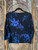 Vintage 90s John Roberts Black & Purple Floral Cowl Neck Top Women's Size 14